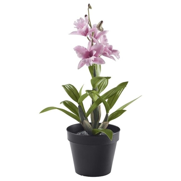 New! Artificial Pink Orchid Plant Beautiful Flowers Faux Plant Indoor Outdoor - Picture 5 of 9